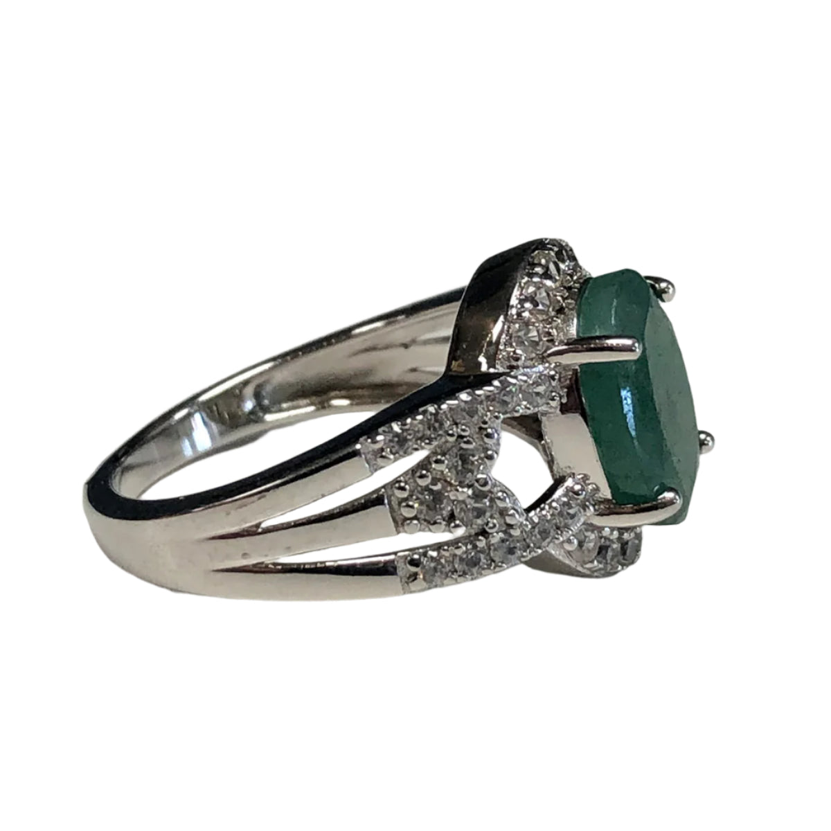 Emerald & Topaz Silver Ring