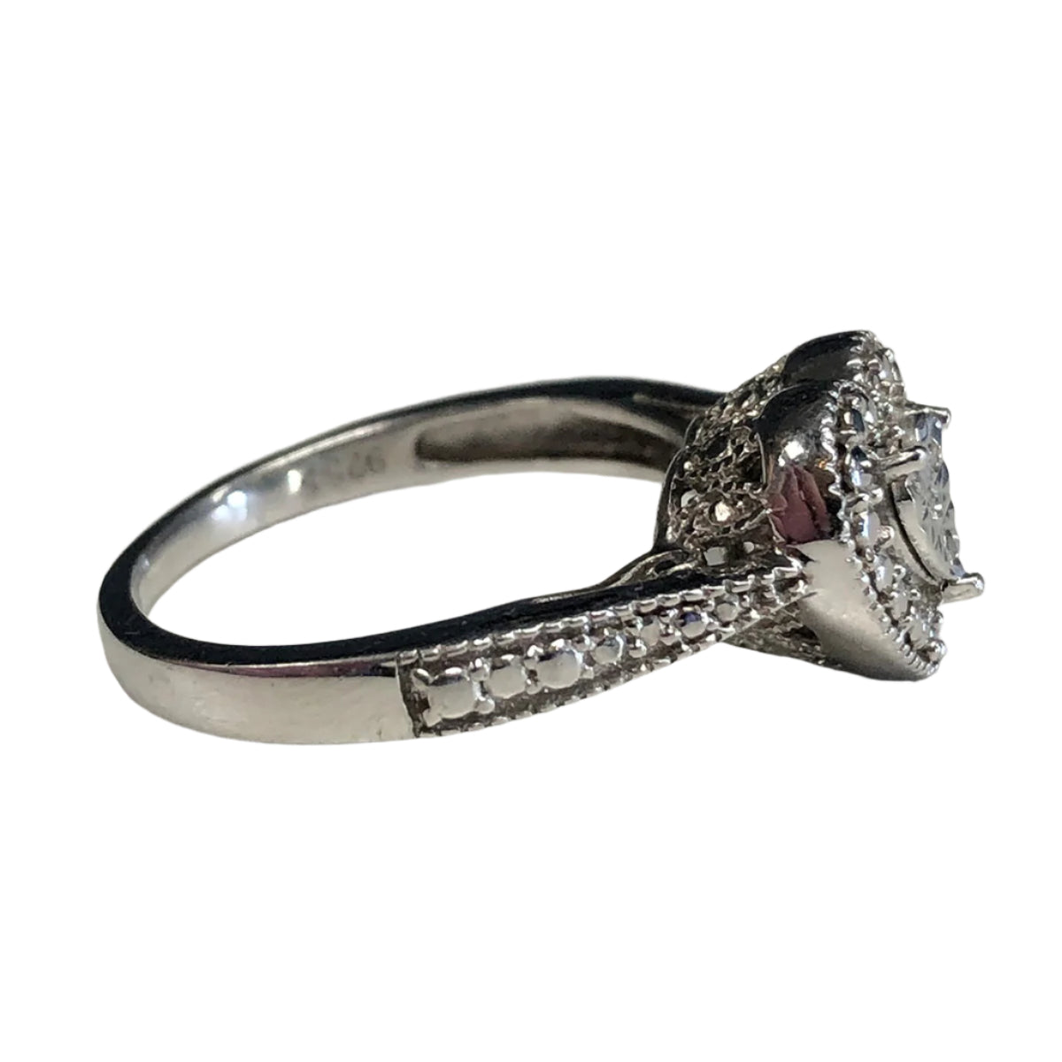 Silver & Diamond Heart Ring