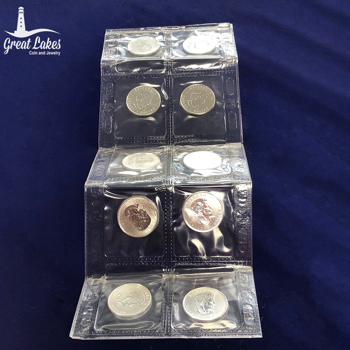 Lot of 10 Royal Canadian Mint 1/2 oz Silver Timber Wolves