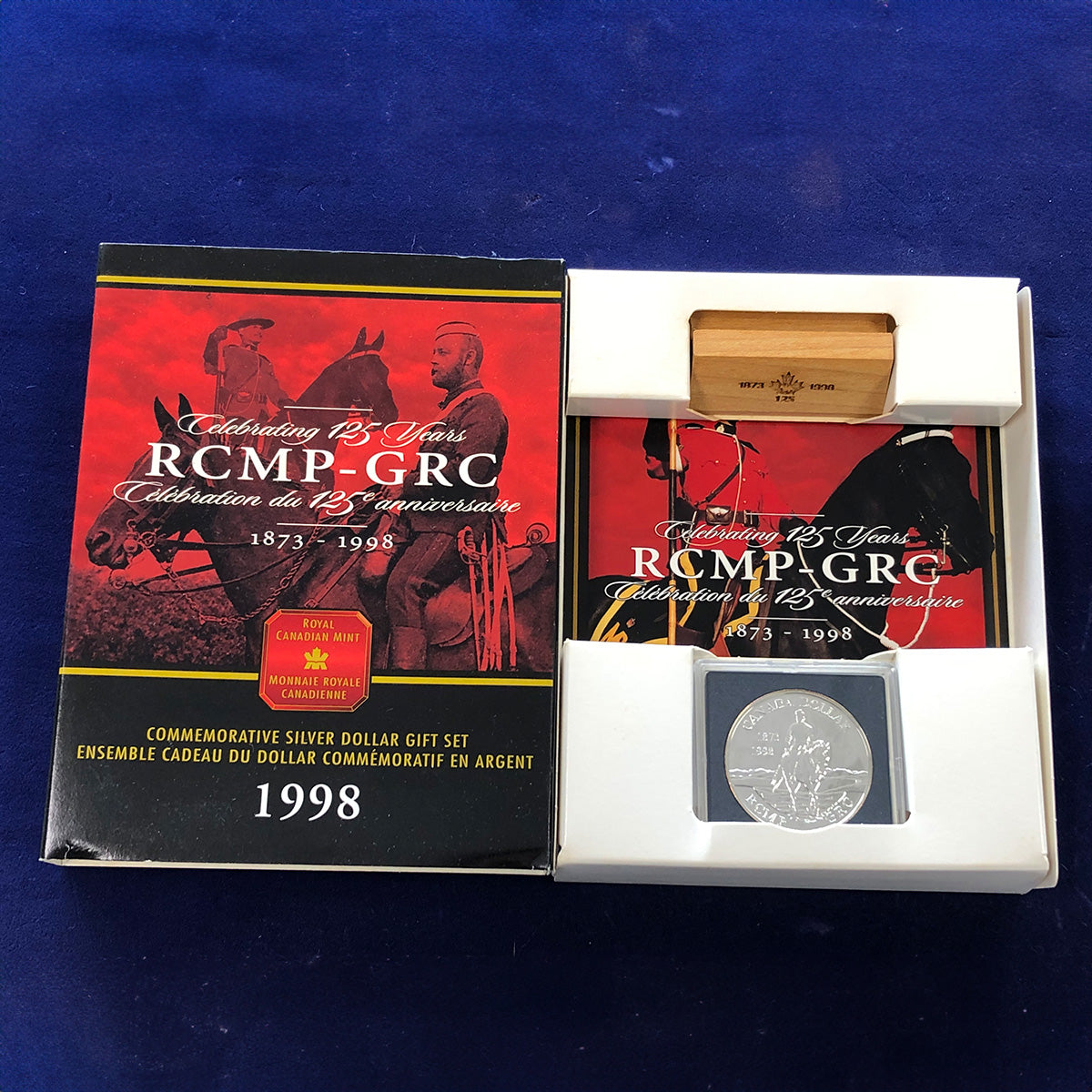 1998 Canadian 125th Anniversary Royal Canadian Mounted Police $1 Silver Commemorative (With Box & CoA)