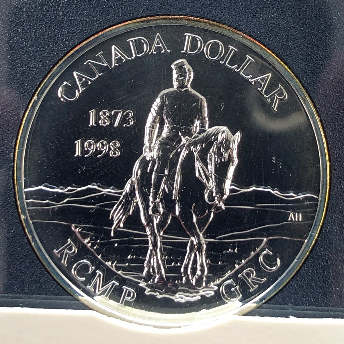 1998 Canadian 125th Anniversary Royal Canadian Mounted Police $1 Silver Commemorative (With Box & CoA)