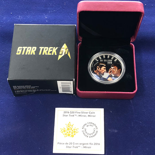 2016 Canadian Proof $20 1 oz Silver Star Trek Mirror Mirror (With Box & CoA)