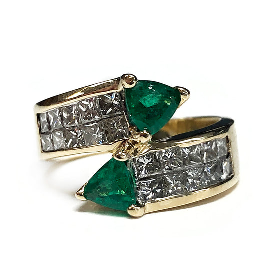 18 k Gold Emerald & Diamond Ring