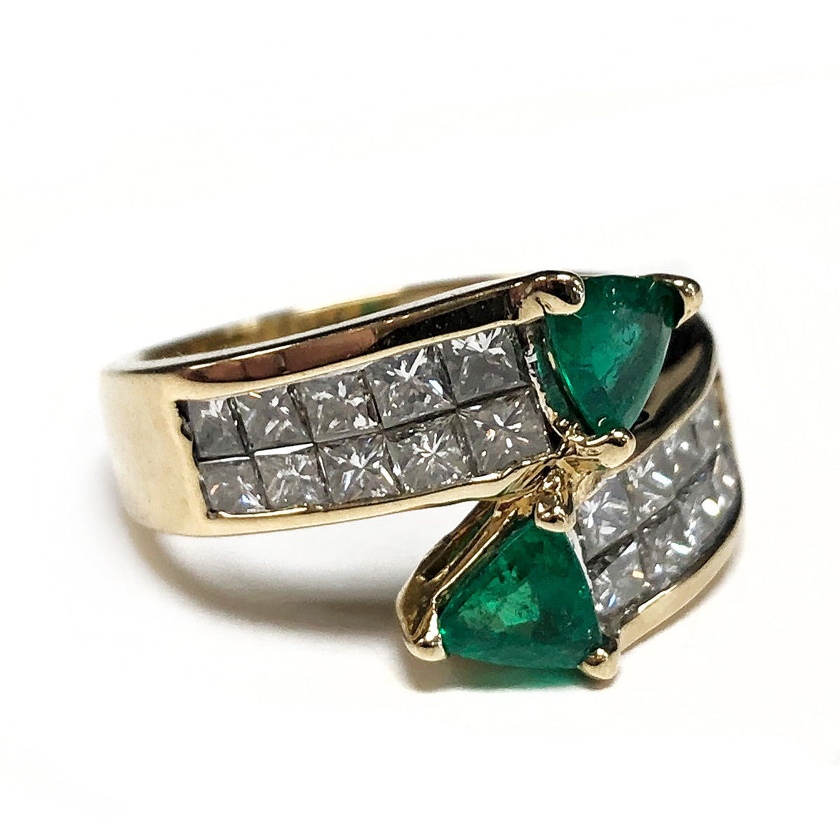 18 k Gold Emerald & Diamond Ring