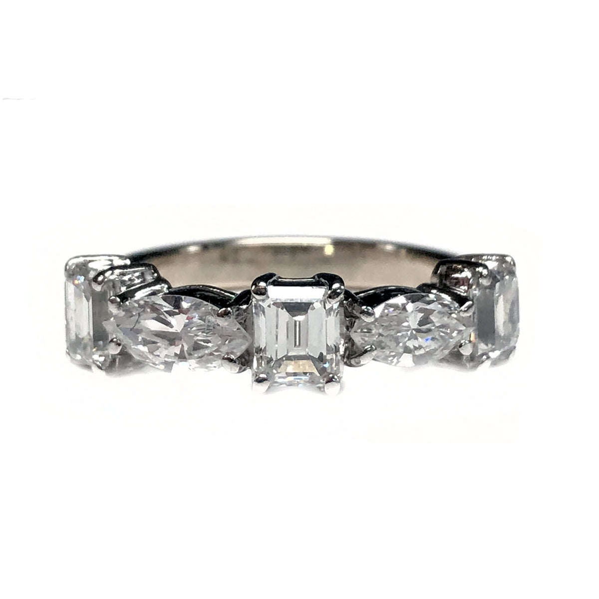Bezel Princess Cut Diamond Engagement Ring 1.14 ct tw 950 Platinum DEN -  North & South Jewelry