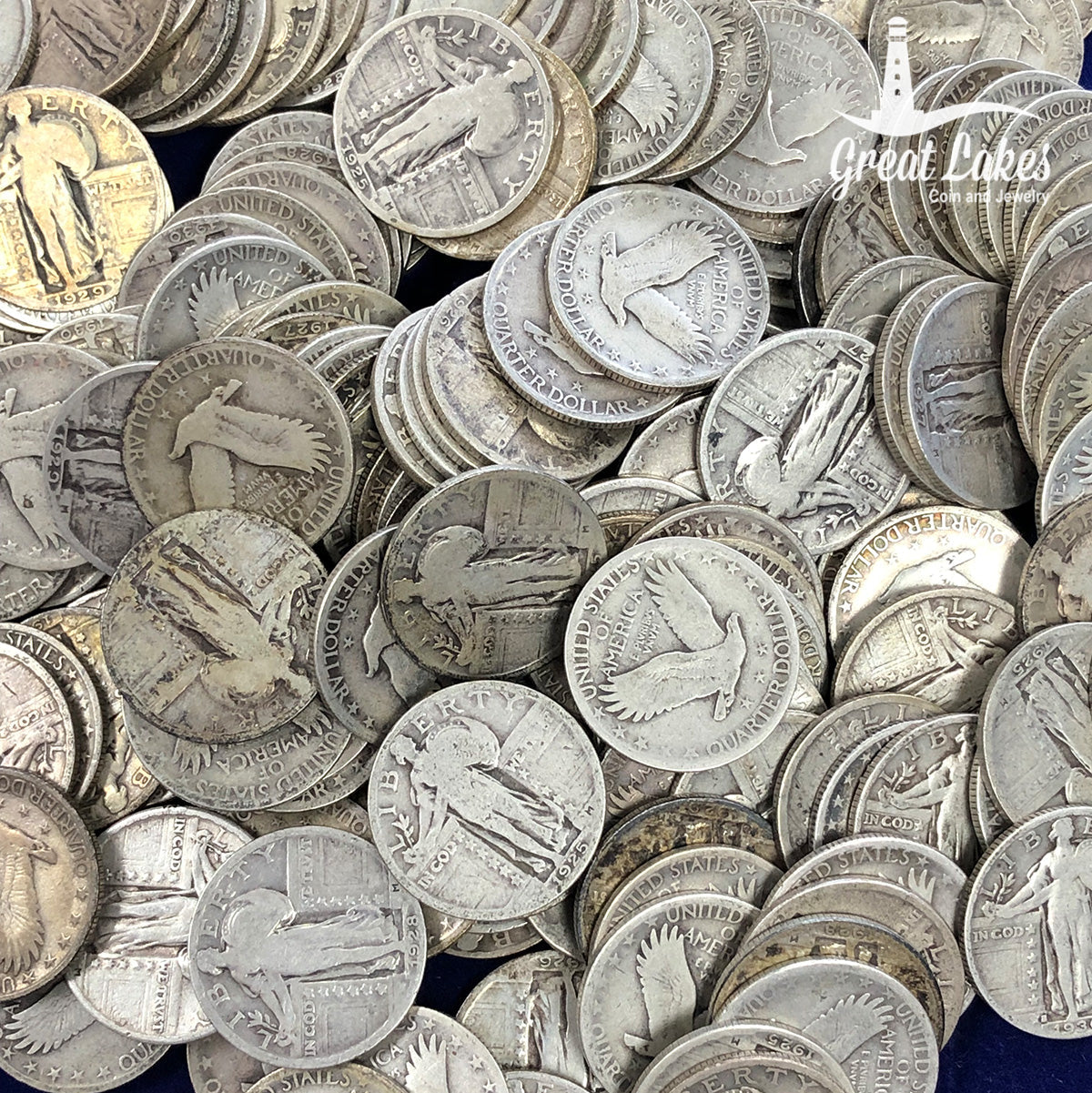 $10 FV 90% Silver Standing Liberty Quarters Slicks