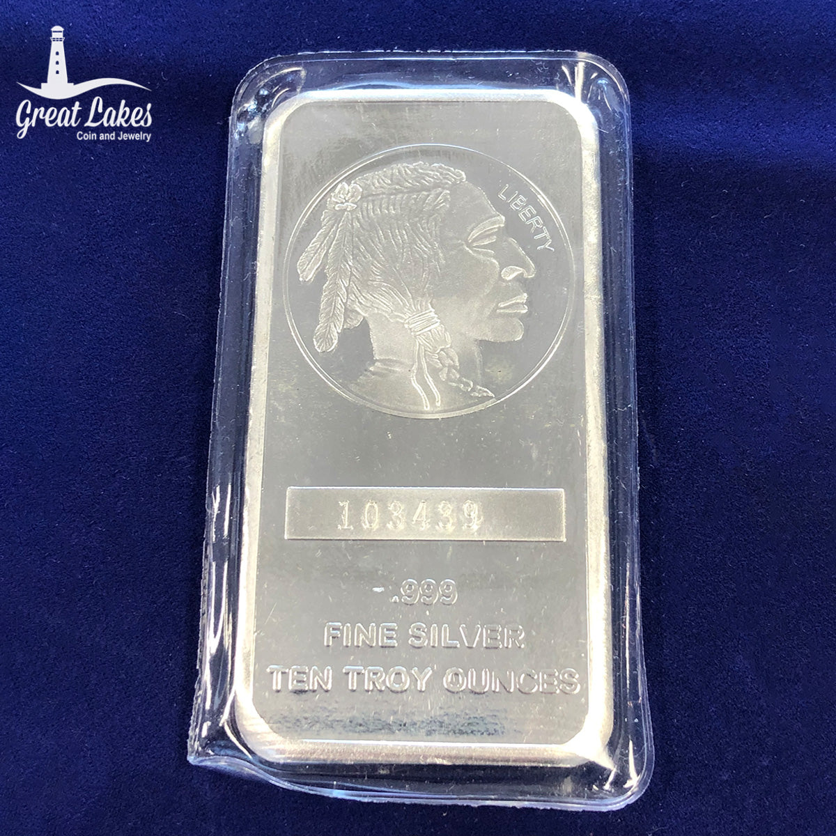 SilverTowne Mint 10 oz Silver Buffalo Bar (Secondary) (Serialized)