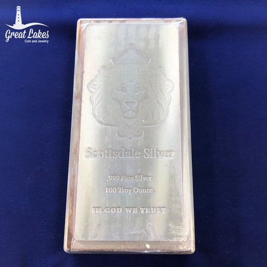 Scottsdale King Stacker 100 oz Silver Bar (Secondary Market)