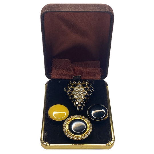 Crystal and Enamel Button Covers Set