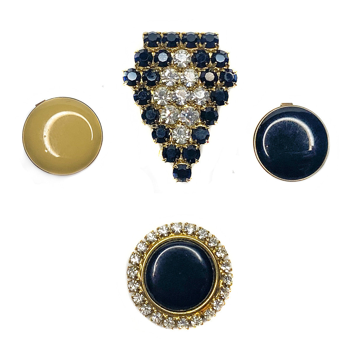Crystal and Enamel Button Covers Set