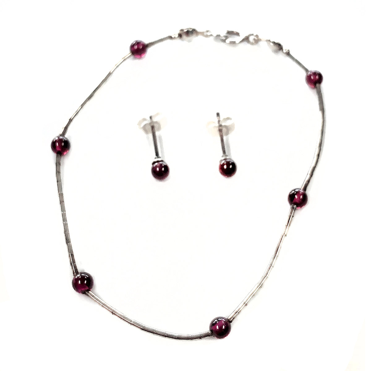 Silver &amp; Glass Bracelet and Earring Set