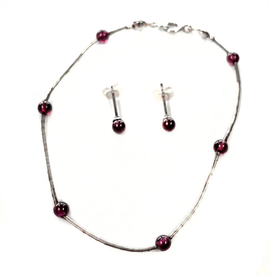 Silver & Glass Bracelet and Earring Set