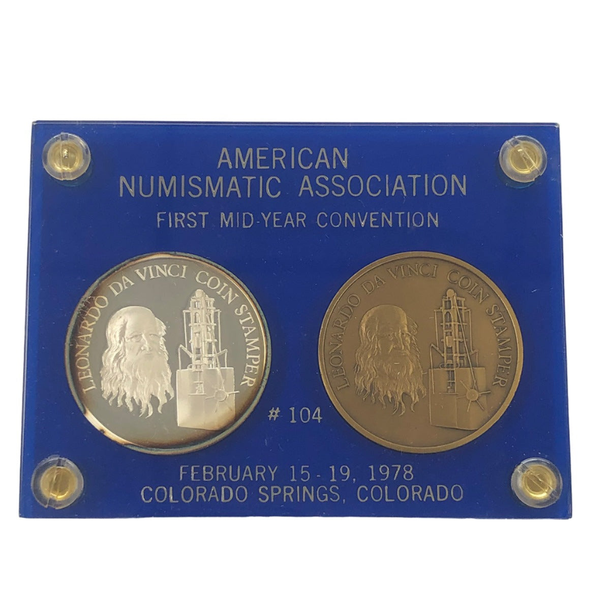 1978 ANA First Mid Year Convention Da Vinci Two Medal Set