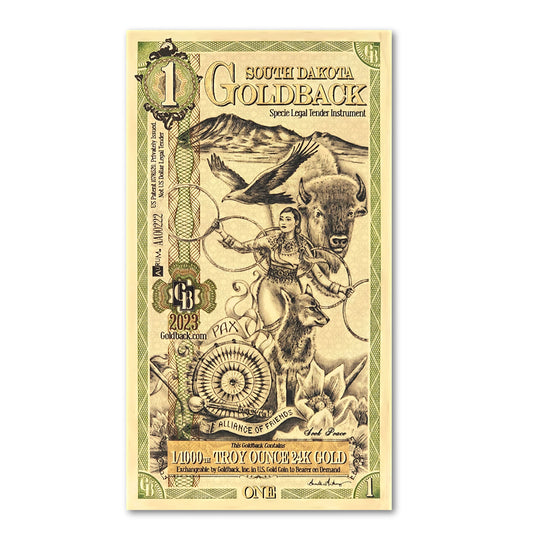1 South Dakota Goldback Gold Note (Secondary)