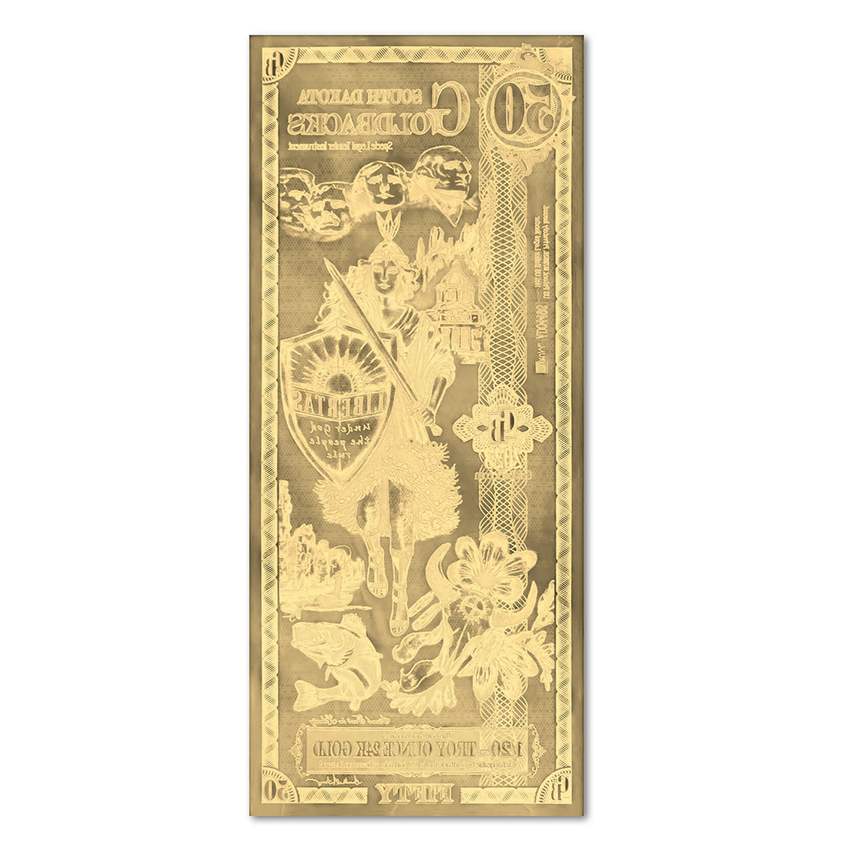50 South Dakota Goldback Gold Note