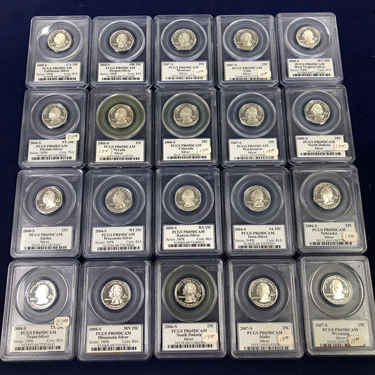 Lot of 20 Silver State Quarters (PCGS PR69 DCAM)