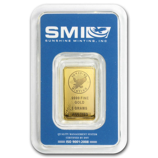 Sunshine Mint 5 g Gold Bar (In Assay)