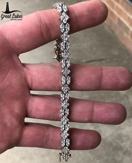 14 k White Gold Tennis Bracelet