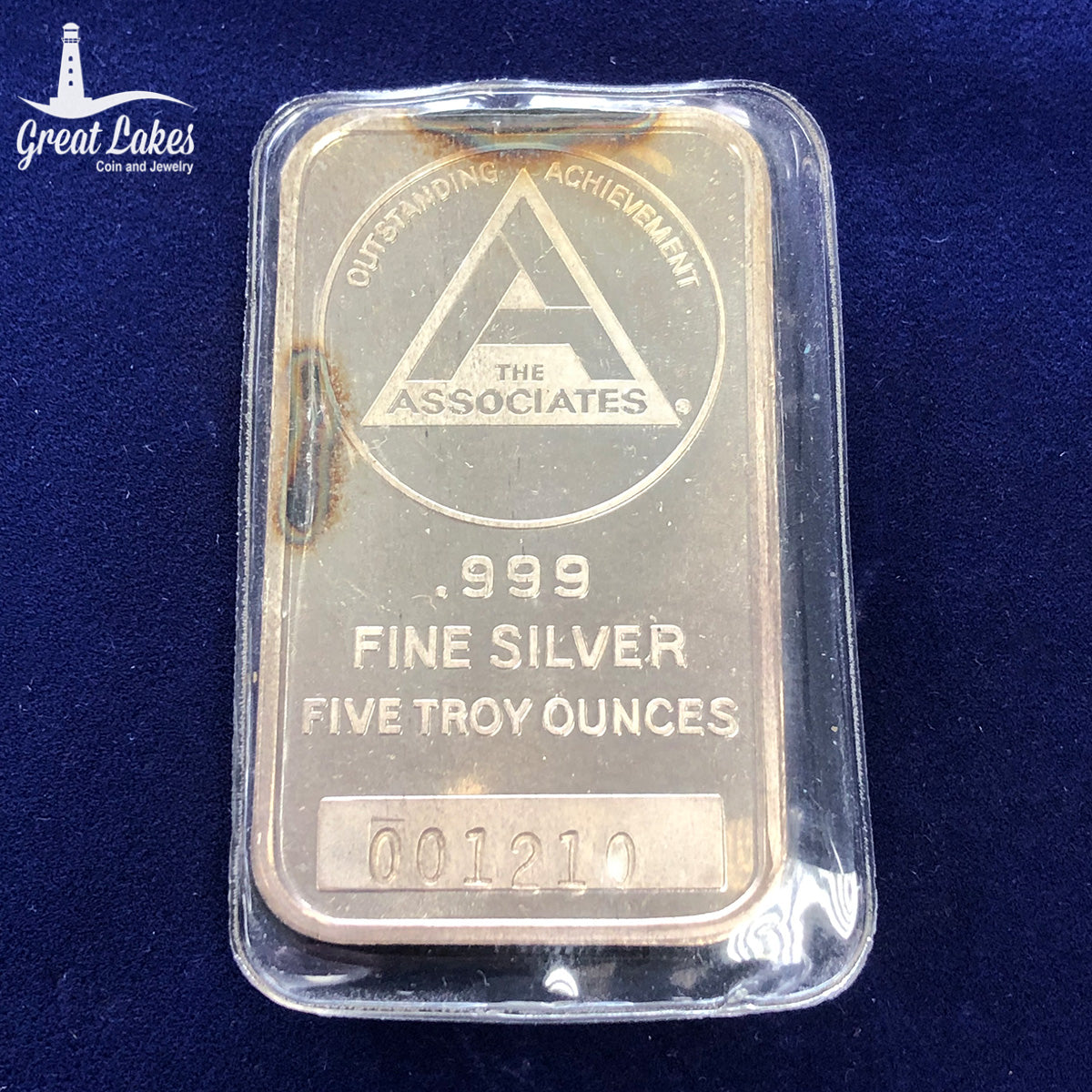 Vintage 1990 The Associates Outstanding Achievement 5 oz Silver Bar