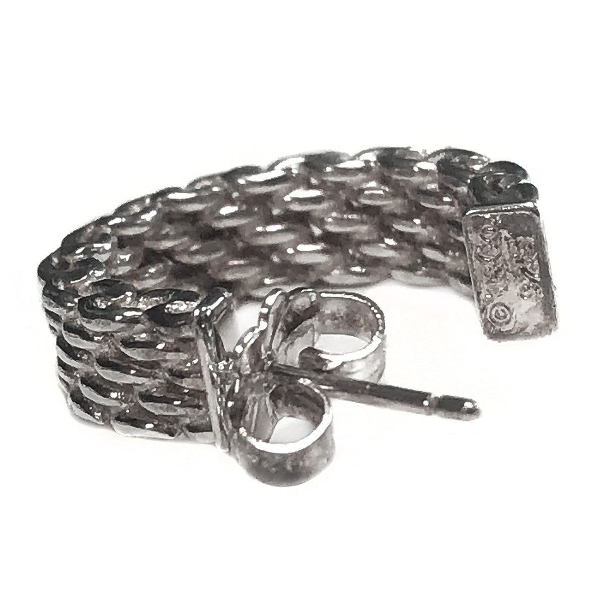Tiffany Somerset Weave Mesh Hoop Earrings (With Box)