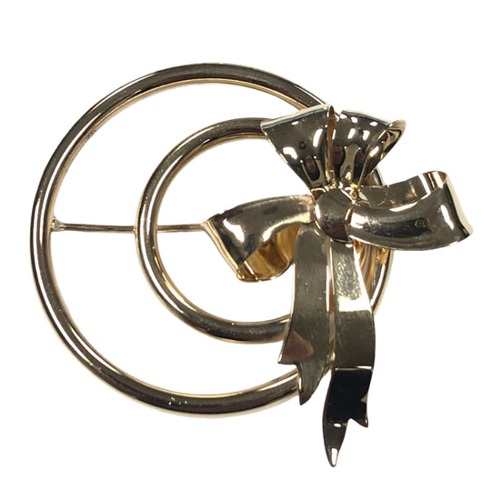 14k Gold Tiffany Ribbon Brooch