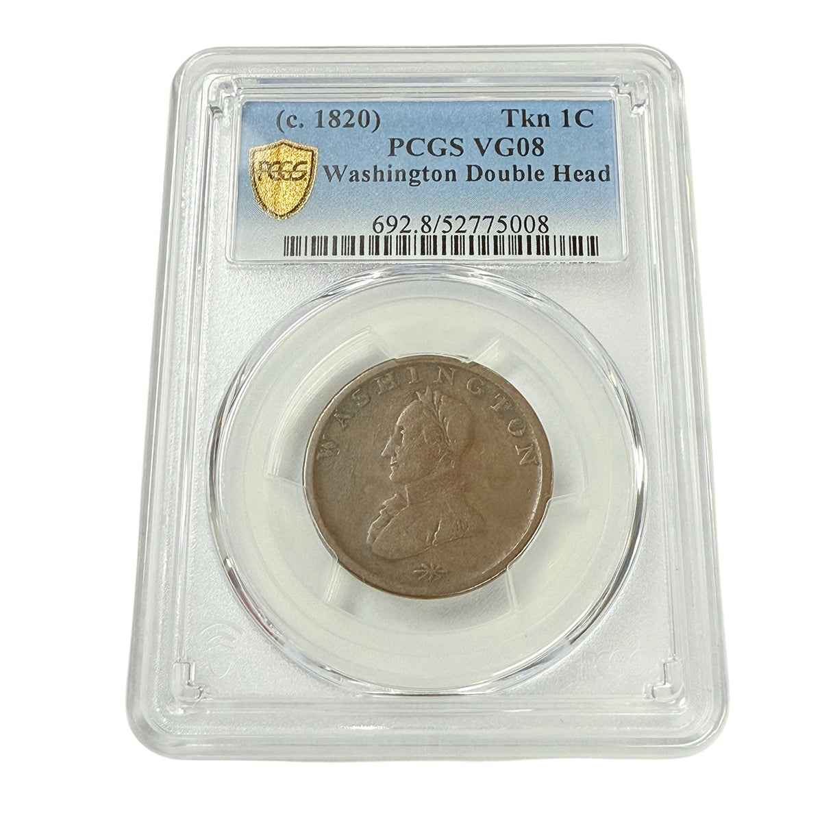Undated (c. 1820) Washington Double Head Colonial Cent Token PCGS VG08