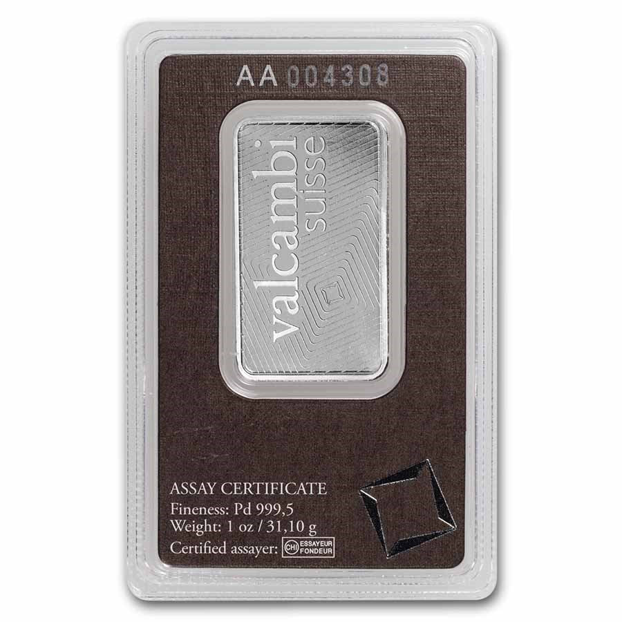 Valcambi 1 oz Palladium Bar