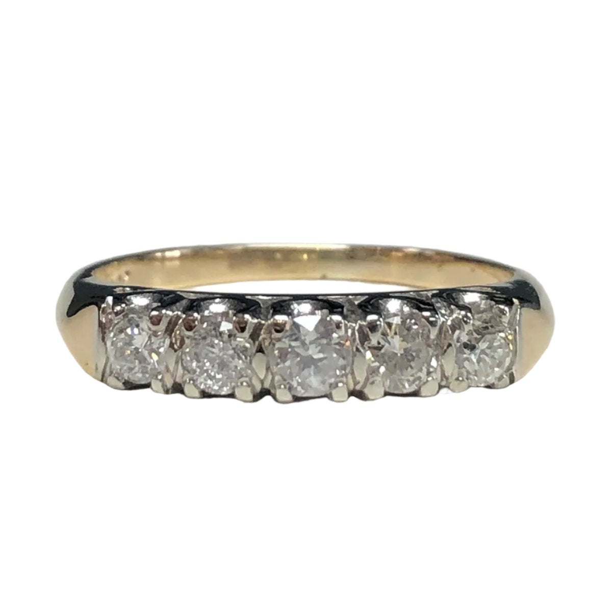 Vintage 14 k Two Tone Diamond Ring