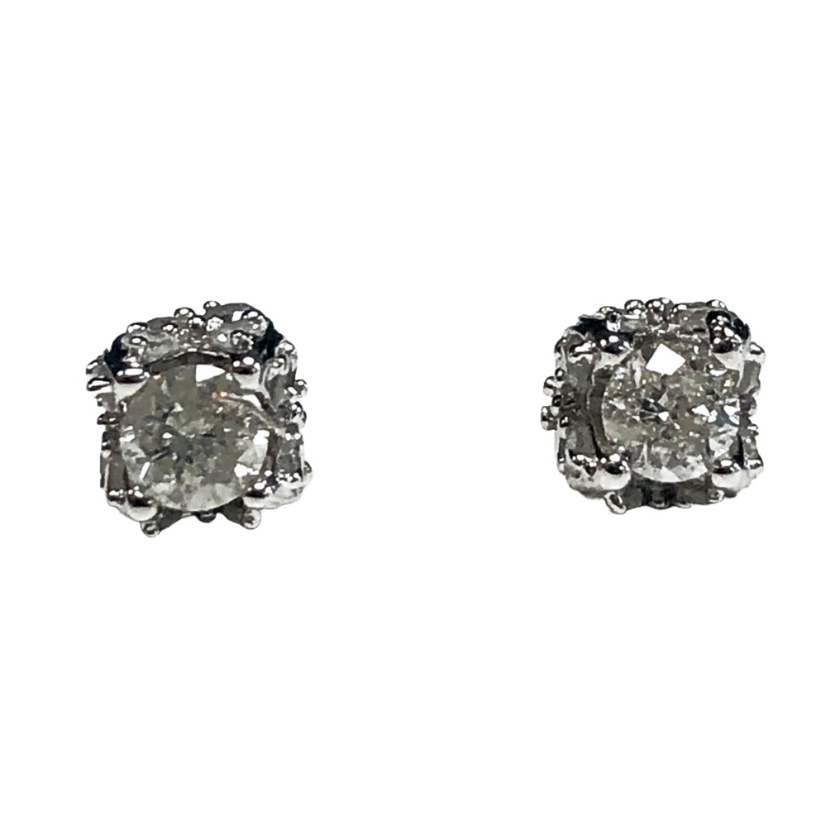 14k White Gold Diamond Earrings