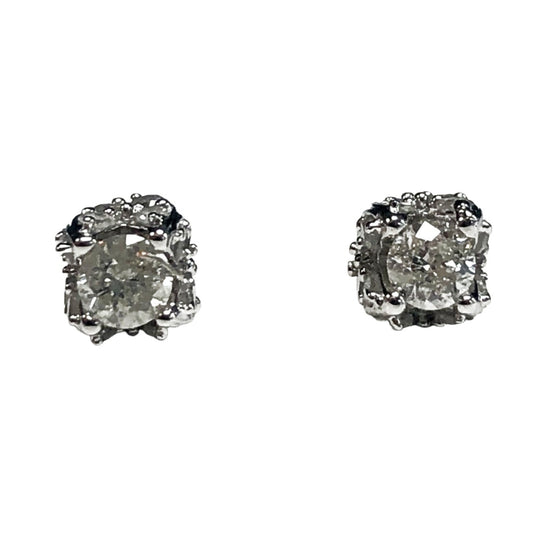 14k White Gold Diamond Earrings