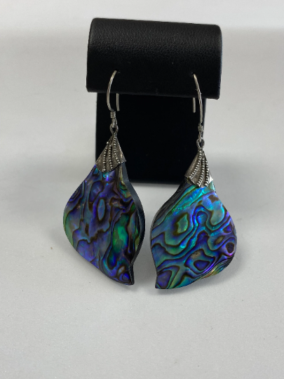 Sterling and Abalone Dangle Earrings
