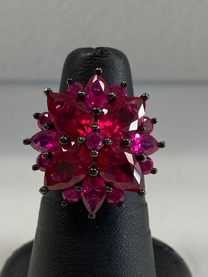 Sterling Silver and Fuchsia Statement Ring