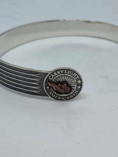 Alex And Ani Liberty Copper Open Bangle Carry Light America