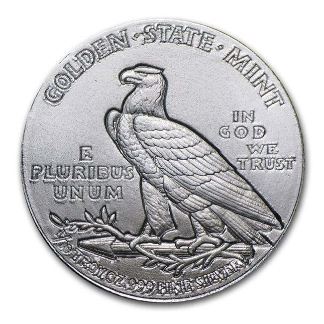 1/10 oz Silver Incuse Indian Round (BU)