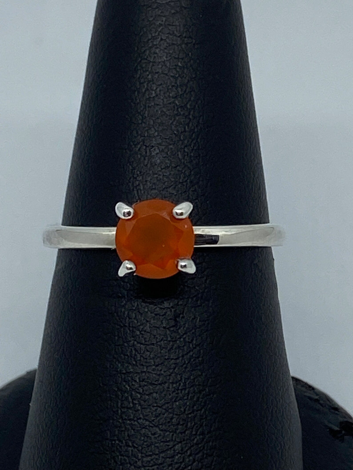 Sterling Silver And Orange Carnelian Ring