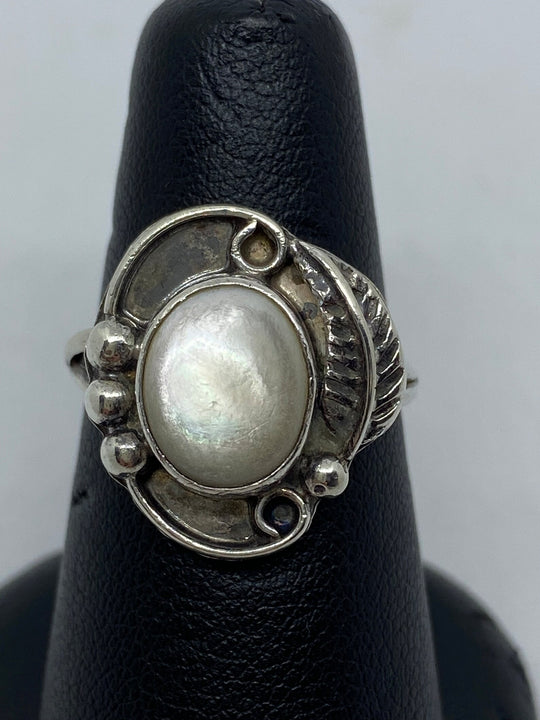 Mother of Pearl and Sterling Silver Ring