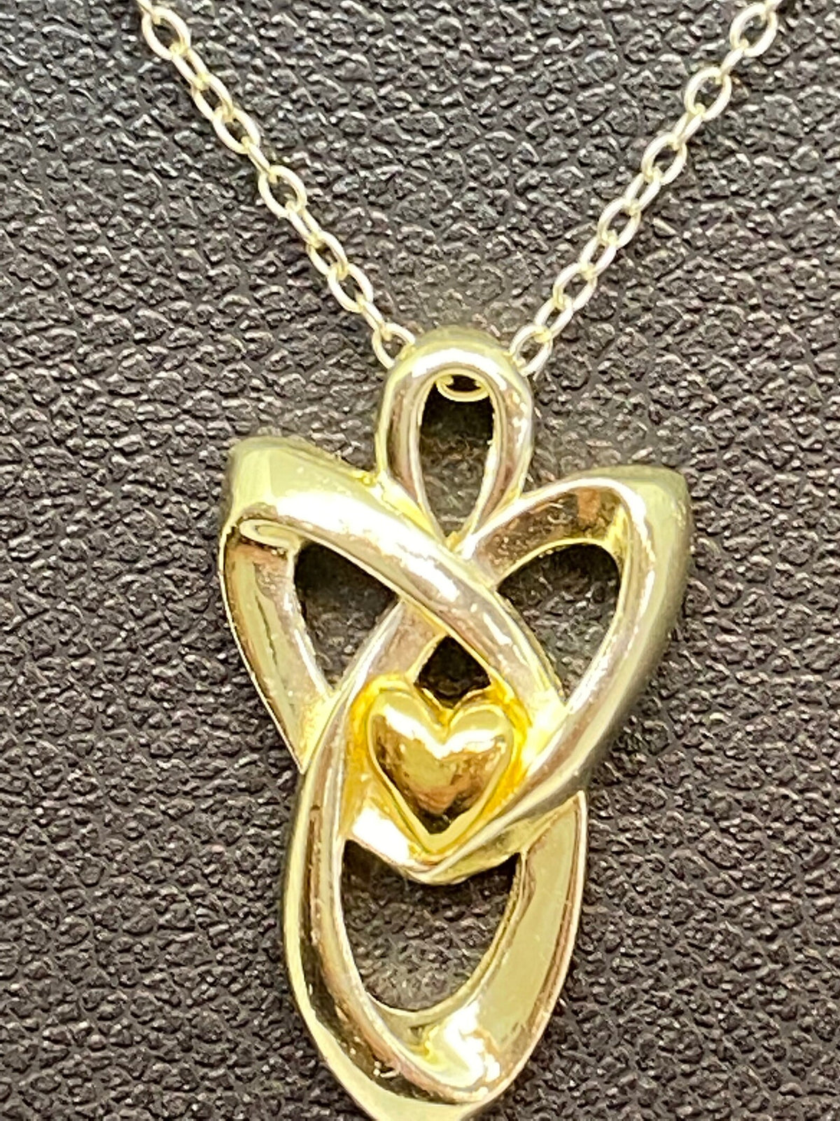 Sterling Silver And Gold Plated Angel Pendant With Chain