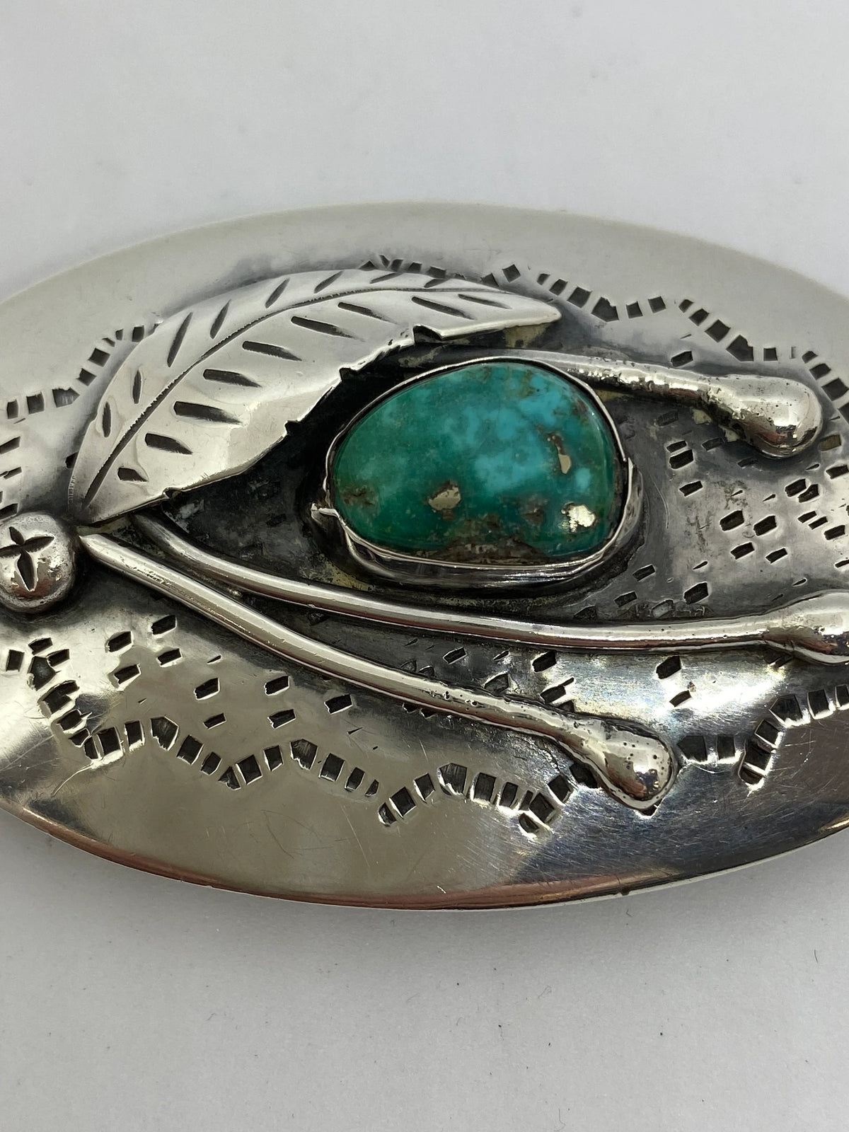 Sterling Silver Leather Native American Bolo Lariat Necklace