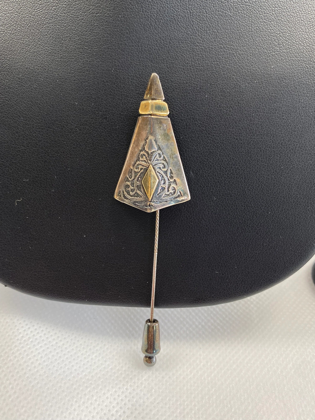 Sterling Silver and Brass Israeli Brooch