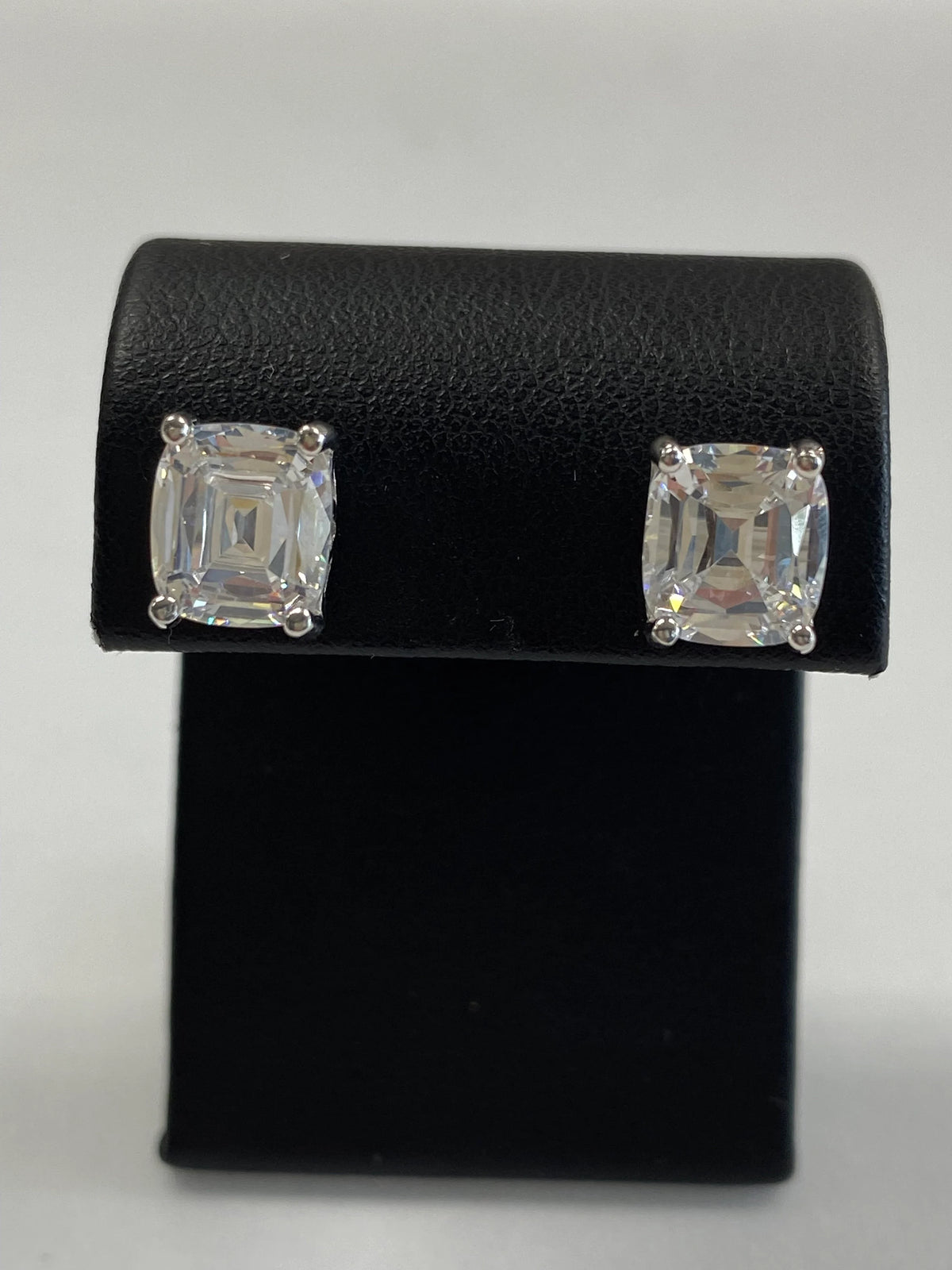 Sterling Silver and Cubic Zirconia Stud Earrings