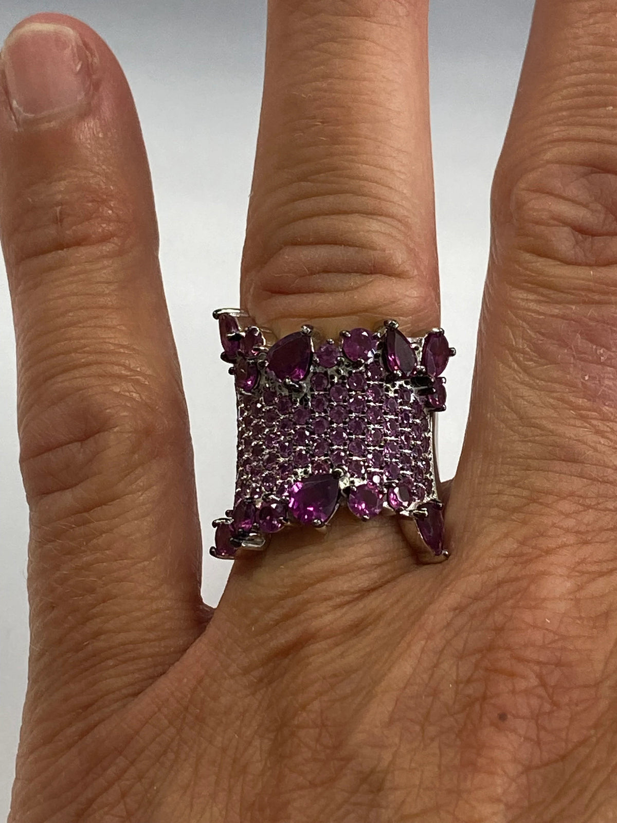 Silver Cubic Zirconia Statement Ring