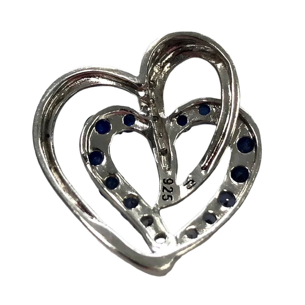 Silver Sapphire & Diamond Pendant