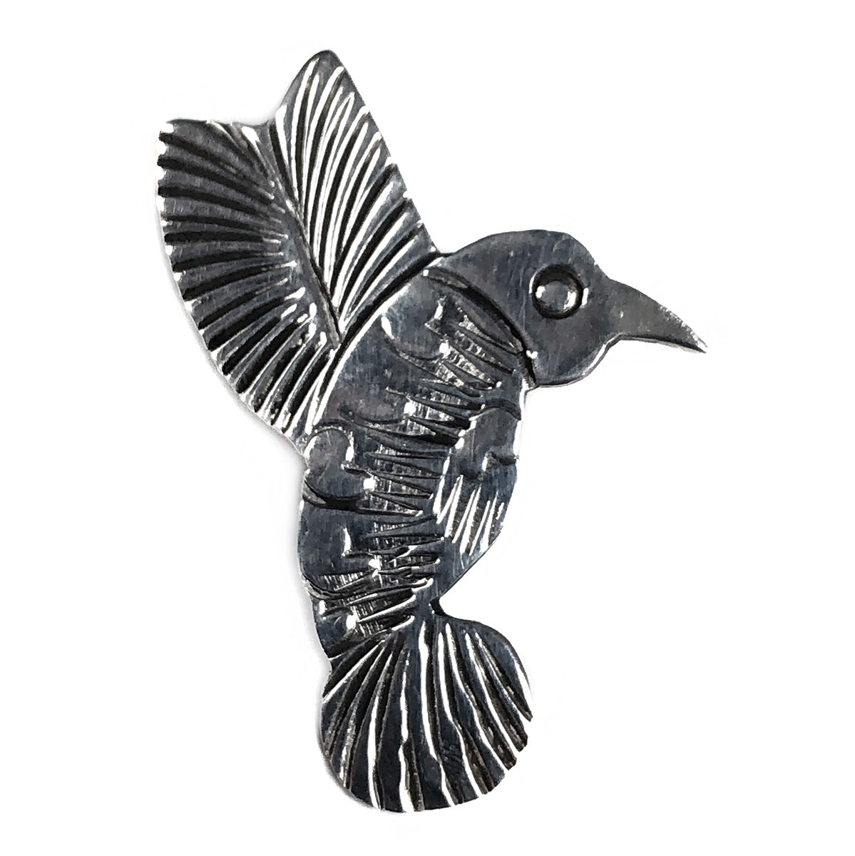 J Nelson Navajo Silver Hummingbird Pin