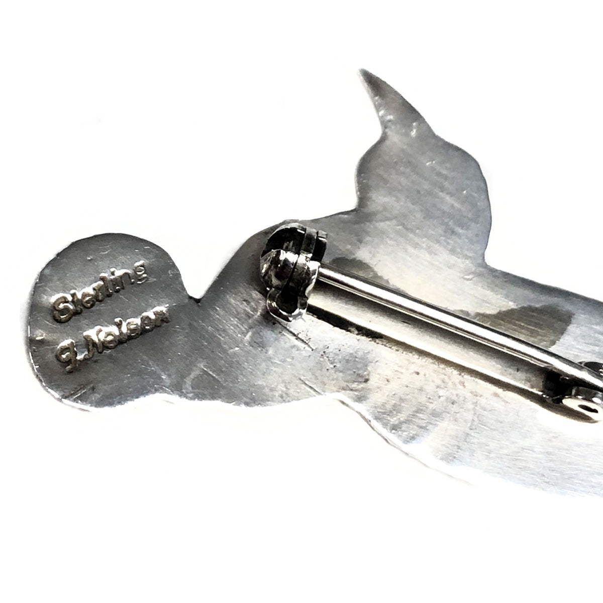 J Nelson Navajo Silver Hummingbird Pin