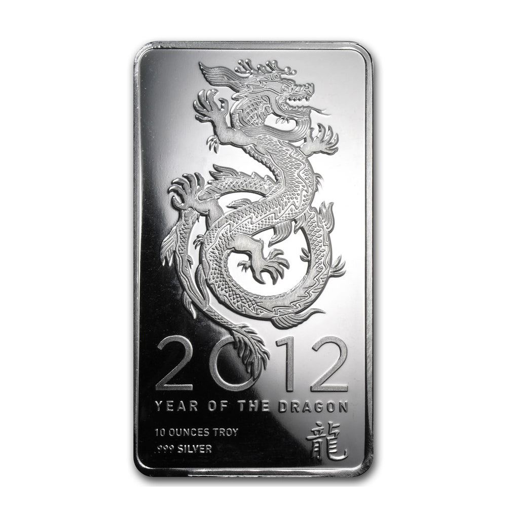 Year of the Dragon 10 oz Silver Bar