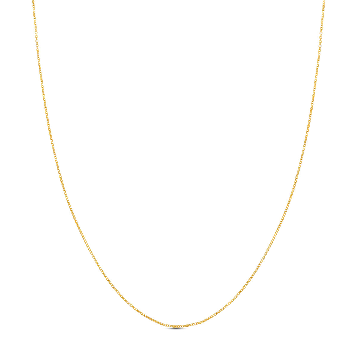 14k Yellow Gold Diamond Cut Cable Necklace