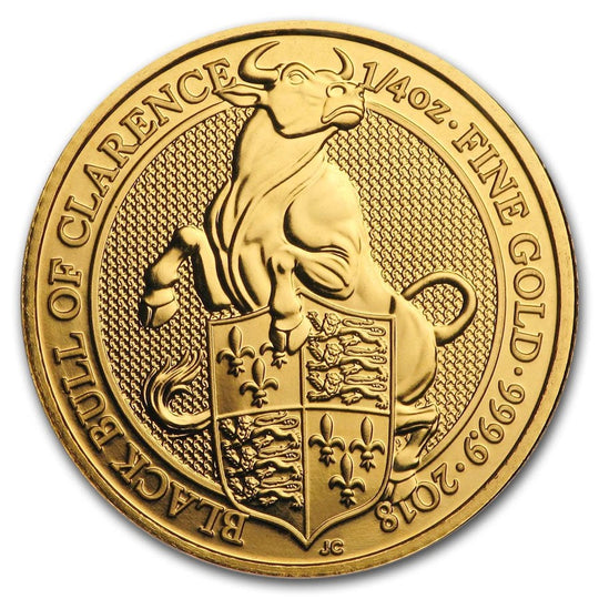 Great Britain 2018 The Queen's Beasts Black Bull of Clarence 1/4 oz Gold Coin