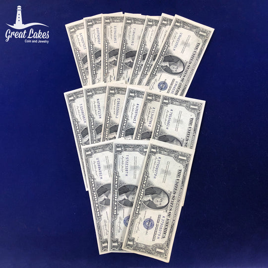 Lot of 16 1935 Series $1 Silver Certificate (XF / AU)