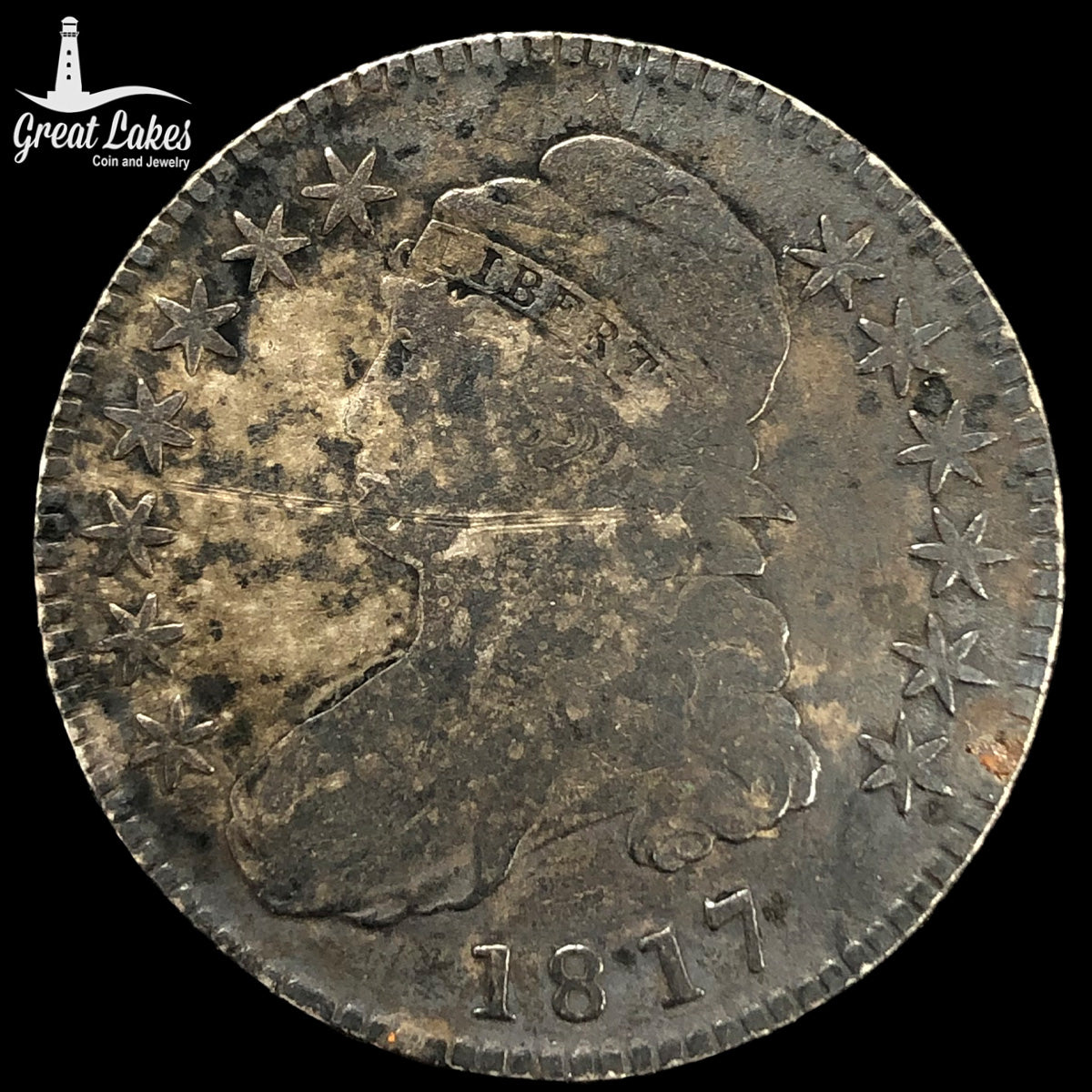 1817/3 Bust Half Dollar VG (Dark/Obverse Scratch)