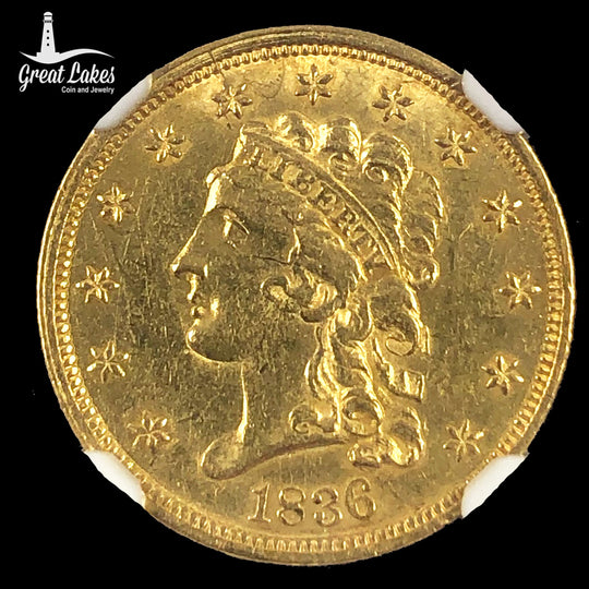 1836 Script 8 $2.50 Classic Head Gold Coin NGC MS61